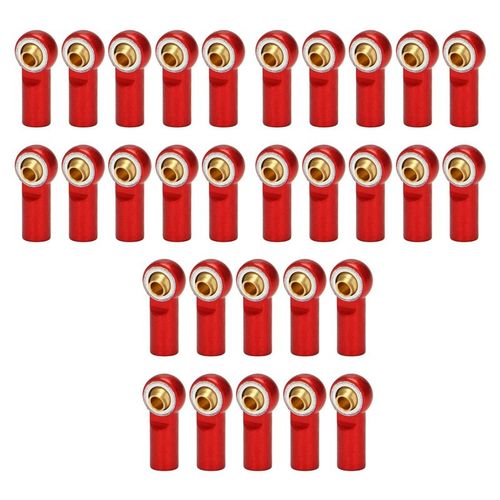 30 PiCes M3 Joint ? Rotule Lien Barre Tige Joints Tte De Rotule Biellette De Direction Pour 1/10 Rc Camion Voiture Camion Rouge