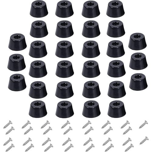 30 Pieds En Caoutchouc, Pieds En Caoutchouc Noir, 30x22x15mm, Tapis Antidrapant Rond Pour Protger Les Meubles, Sols, Tables Et Chaises, Ne Contient Pas De Vis