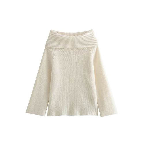 Tellbathroom Ney-Pull À Manches Longues Pour Femme,Col Slash,Sans Bretelles,Pull Femme Décontracté,Coupe Couvertes,Hors De L'initiative,Mode Féminine
