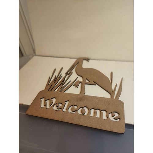 Welcome héron en bois
