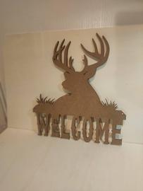 Welcome cerf en bois