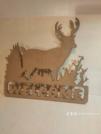 Welcome cerf en bois