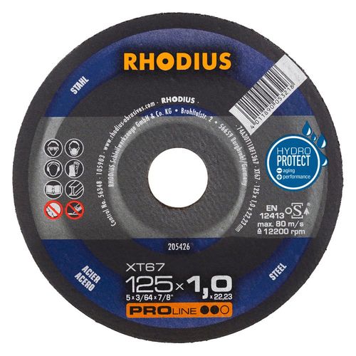 Disques à tronçonner extra-fins Prévisualisation XT67 Ø125x1,5x22,23 - RHODIUS - 202384