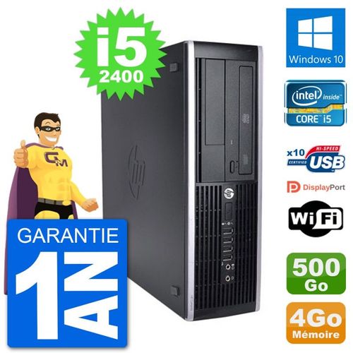 PC HP 8200 Elite SFF Intel i5-2400 RAM 4Go Disque Dur 500Go Windows 10 Wifi
