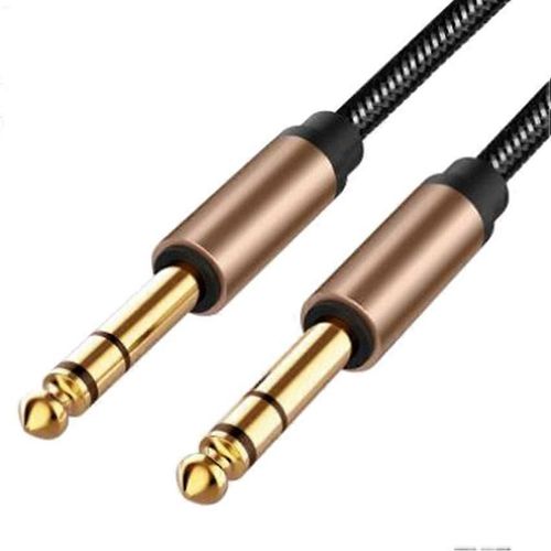 Câble audio Jack 6.5mm tressé pour amplificateur de mixage de guitare 1.8M Jack Cordon mâle à mâle AUX Câble