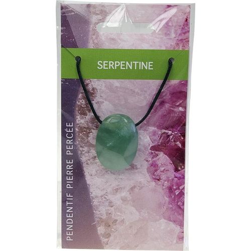 Collier Serpentine Pierre Ovale Percée Cordon Noir