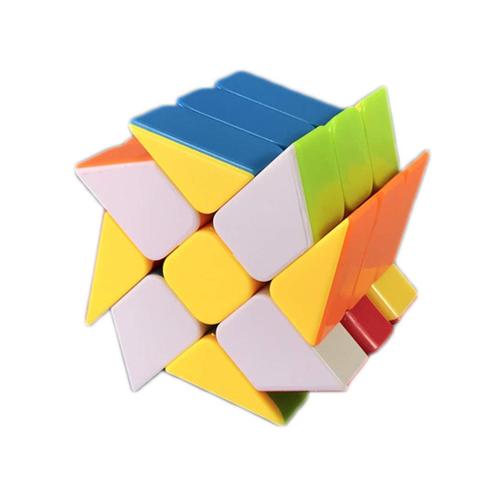 Xelparuc 3x3 Speed Magic Rubik Cube, Hot Wheel Multicolor Base Twisty Skewb Magic Cube Puzzle Toy, 2.24