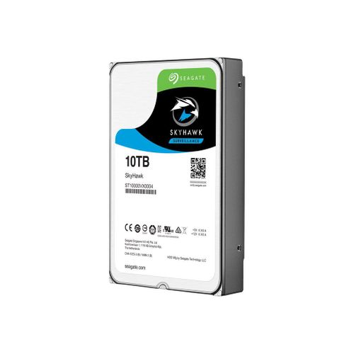 Seagate SkyHawk ST10000VX0004 - Disque dur - 10 To - interne - 3.5" - SATA 6Gb/s - 7200 tours/min - mémoire tampon : 256 Mo