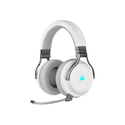CORSAIR Gaming VIRTUOSO RGB - Micro-casque - circum-aural - 2,4 GHz - sans fil - USB, jack 3,5mm - blanc