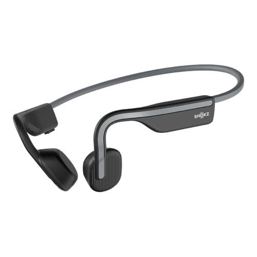 AfterShokz OpenMove - Écouteurs avec micro - oreille dégagée - montage derrière le cou - Bluetooth - sans fil - gris