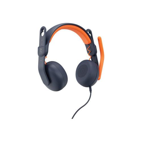 Logitech Zone Learn On-Ear Wired Headset for Learners, USB-A - Écouteurs avec micro - sur-oreille - remplacement - filaire - USB-C