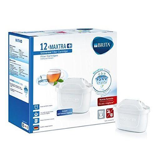 Brita Maxtra 1025126Lot de 12filtres plus pour carafe filtrante, plastique, blanc, 5.7x 10x 7.8cm