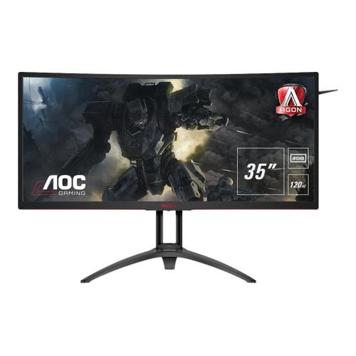 AOC Gaming AG352UCG6 - AGON Series - écran LED - jeux - incurvé - 35" - 3440 x 1440 WQHD @ 120 Hz - MVA - 300 cd/m² - 2500:1 - 4 ms - HDMI, DisplayPort - haut-parleurs - noir, argent