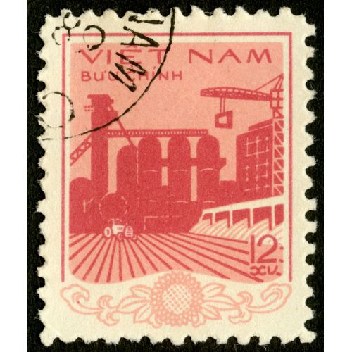 Timbre Oblitéré Viet Nam, Buu Chinh, 12 Xu