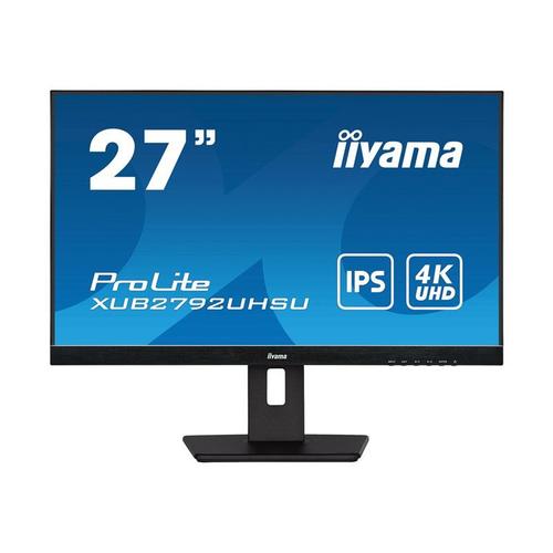 iiyama ProLite XUB2792UHSU-B5 - Écran LED - 27" - 3840 x 2160 4K @ 60 Hz - IPS - 350 cd/m² - 1000:1 - 4 ms - HDMI, DisplayPort - haut-parleurs - noir, mat