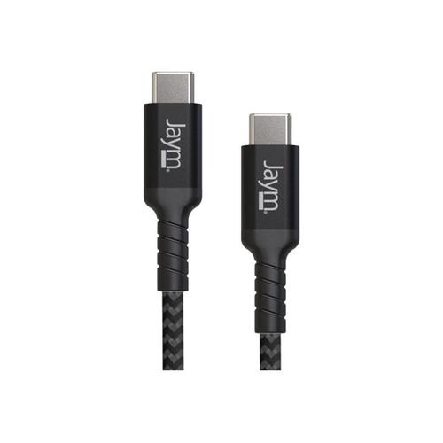 JAYM - Câble USB - 24 pin USB-C (M) pour 24 pin USB-C (M) - 3 A - 2.5 m - Prise en charge de Power Delivery, coupe-circuit, finition en nylon double tresse