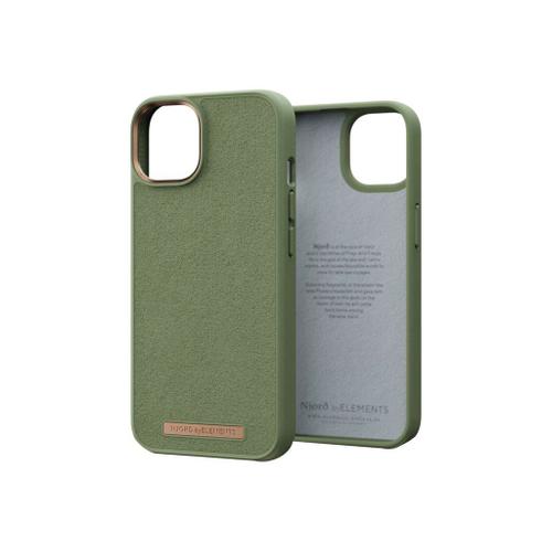Njorð Byelements Suede Comfort+ - Coque De Protection Pour Téléphone Portable - Compatibilité Avec Magsafe - Suède, 100 % De Plastique Recyclé - Olive - Pour Apple Iphone 14 Plus