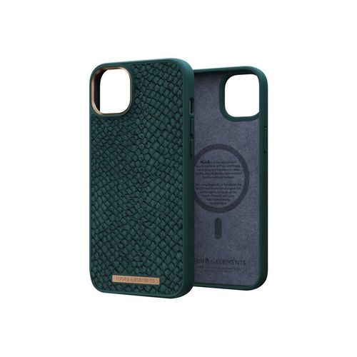 Njorð Byelements - Coque De Protection Pour Téléphone Portable - Compatibilité Avec Magsafe - 100 % De Plastique Recyclé, Cuir De Saumon - Vert Foncé, Jord - Pour Apple Iphone 14 Plus