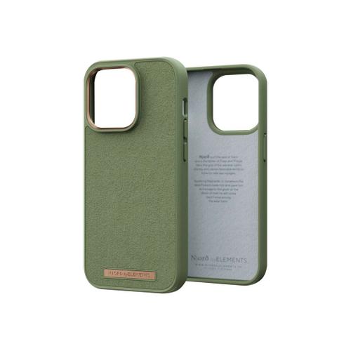 Njorð Byelements Suede Comfort+ - Coque De Protection Pour Téléphone Portable - Compatibilité Avec Magsafe - Suède, 100 % De Plastique Recyclé - Olive - Pour Apple Iphone 14 Pro Max