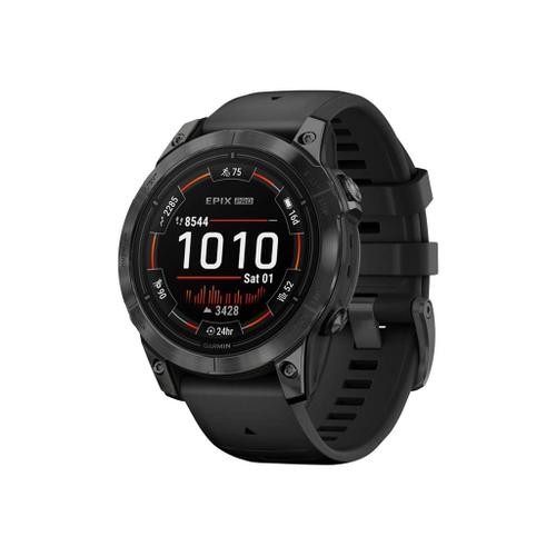 Garmin Epix Pro - Standard Edition - 2e Génération - 47 Mm - Polymère Renforcé De Fibres Gris Ardoise - Oui Montre Intelligente Avec Bracelet - Silicone - Noir - Taille Du Poignet : 125-208 Mm -...