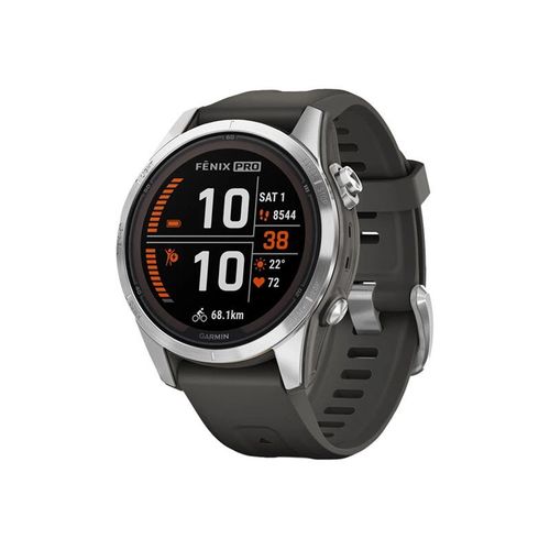 Garmin Fenix 7s Pro - Solar Edition - 42 Mm - Polymère Renforcé De Fibres - Oui Montre Intelligente Avec Bracelet - Silicone - Graphite - Taille Du Poignet : 108-182 Mm - Affichage 1.2" - 32 Go -...