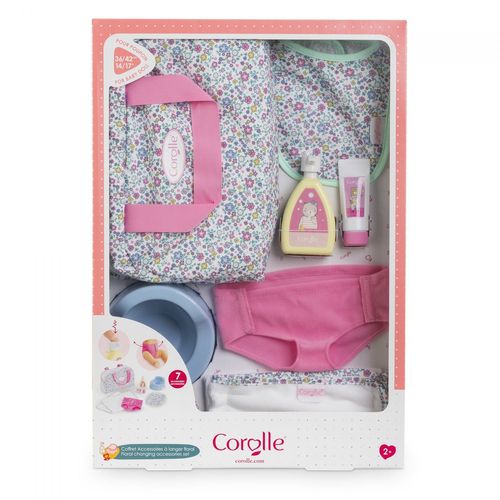 Mes Accessoires Poupons Corolle Bb36 Coffret Accessoires À Langer Floral