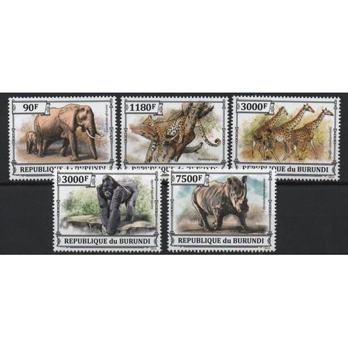 Burundi Timbres Animaux Des Forêts 2013