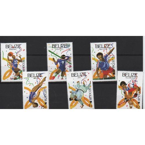 Belize Timbres Jeux Olympiques De Seoul 1988