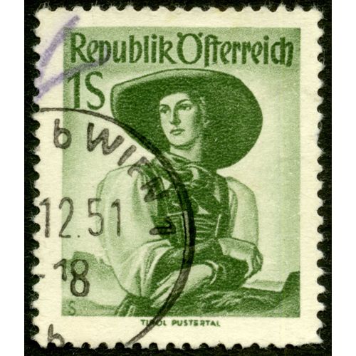 Timbre Oblitéré Republik Osterreich, 1 S, Tirol Pustertal