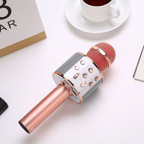 Microphone Bluetooth sans fil avec lumières LED pour enfants,chant 5 en 1,micro portable,haut-parleur,cadeaux pour [C605048158]