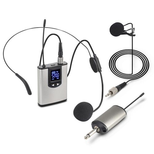 Microphone Lavalier sans fil UHF avec émetteur Bodypack,cours d'instruction,téléchargements Vlog Live Static[A967589363]