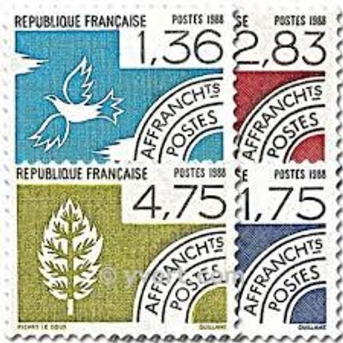 Les Quatre Éléments Série Complète Préoblitérés N° 198 199 200 201 202 Yvert Et Tellier Luxe