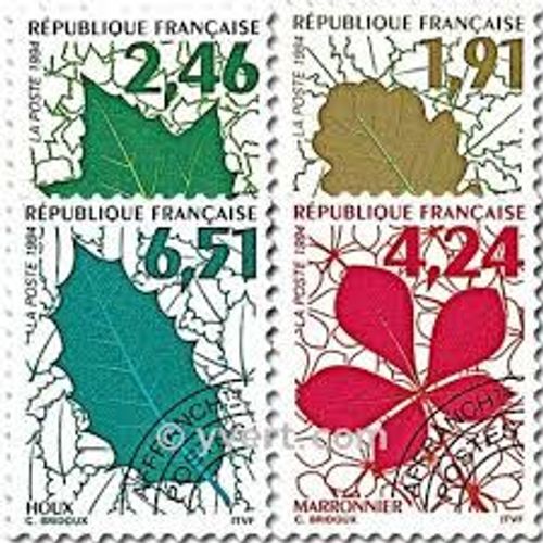 Feuilles D'arbres (1) Série Complète Année 1994 Préoblitérés N° 232 233 234 235 Yvert Et Tellier Luxe