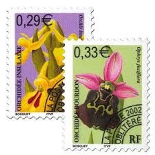Orchidées (1) La Paire Année 2002 Préoblitérés N° 244 245 Yvert Et Tellier Luxe