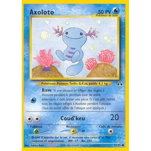 Carte Pokemon Axoloto 71/75 , N°194