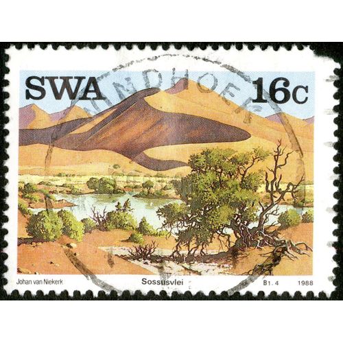 Timbre Oblitéré Swa, Sossusvlei, 1988, 16 C