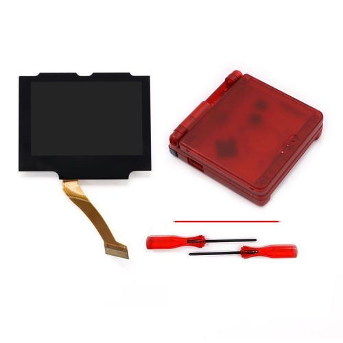 Kit De Pour Écran Lcd Regional V5 Ips Gba Sp,Rétro-4.2,Pour Game Boy Advance Sp No Need,Coque En T Toxique - Type Clear Red