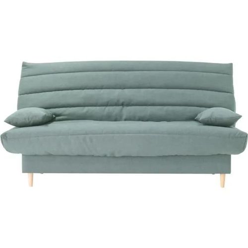 Clic Clac 3 Places Liv 20 - Tissu Soro Vert Amande - Couchage 125x190 Cm - Avec Coussins - L193 X P95 X H93 Cm