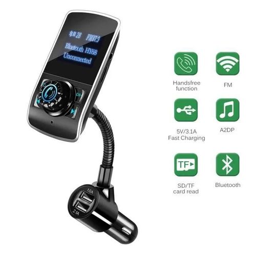 360 Degrés Tournent 3.1a Double Usb Lcd Kit Voiture Bluetooth Lecteur Mp3 Transmetteur Fm Sans Fil Chargeur De Voiture Dc 12-24v