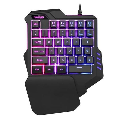 OHP Clavier droit à une main, clavier spécial pour les jeux sur téléphone portable Version RVB