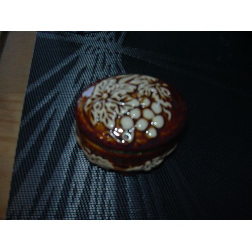 Coffret À Bijoux Céramique Perlé Marron