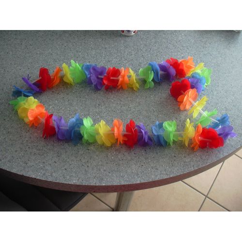 Collier Des Iles En Fleur Tissu Multicolore