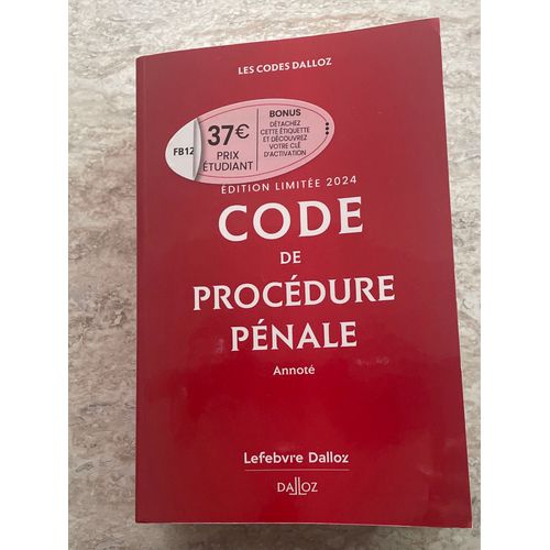 Code De Procédure Pénale Édition 2024