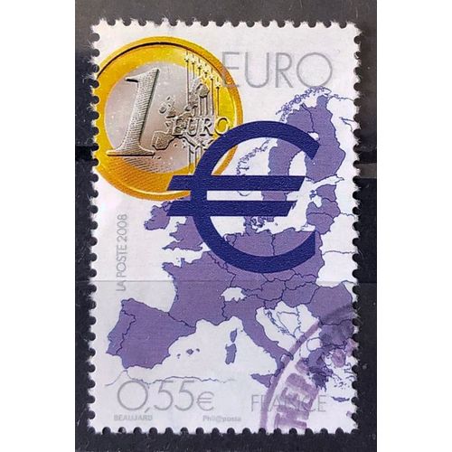 Grands Projets Européens - L'euro 0,55€ (Très Joli N° 4245) Obl - France Année 2008 - Brn83 - N27817