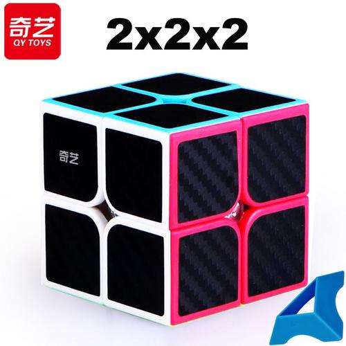 Qiyi-Cube Magique De Vitesse Professionnel Spécial Pour Enfants,Modules Pyraminx,Miroir Wb,Sq1,3x3x3,3x3,2x2,4x4,5x5 - Type 2x2x2 Carbon Fiber