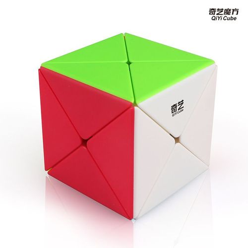 Qiyi-Cube Magique En Forme De Dakota Ide En Cuir Chevelu D'érable,Autocollant Noir,Sq1 Twisted Alien,2x2,3x3,5 Tours Inclinés, - Type X Cube Colorful