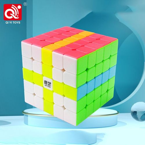 Qiyi-Cube Magique En Forme De Dakota Ide En Cuir Chevelu D'érable,Autocollant Noir,Sq1 Twisted Alien,2x2,3x3,5 Tours Inclinés, - Type 5x5 Colorful