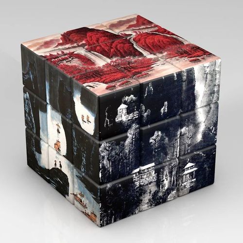 Puzzle Magique 3x3x3 Pour Enfants,Cube De Vitesse À Motif Japonais,Katsburg Hika Hokusai,Jouets Fidget,Cadeaux Pour Enfants - Type Likeran