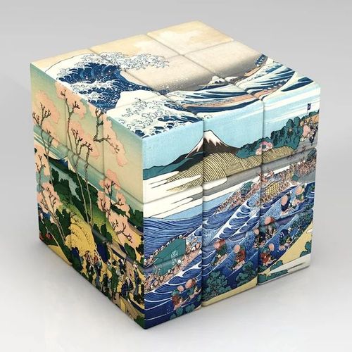 Puzzle Magique 3x3x3 Pour Enfants,Cube De Vitesse À Motif Japonais,Katsburg Hika Hokusai,Jouets Fidget,Cadeaux Pour Enfants - Type Katsushika Hokusai