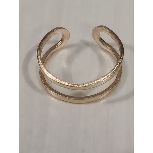 Bague Métal Doré,Double Anneau Arrondi,Taille 17 Reglable
